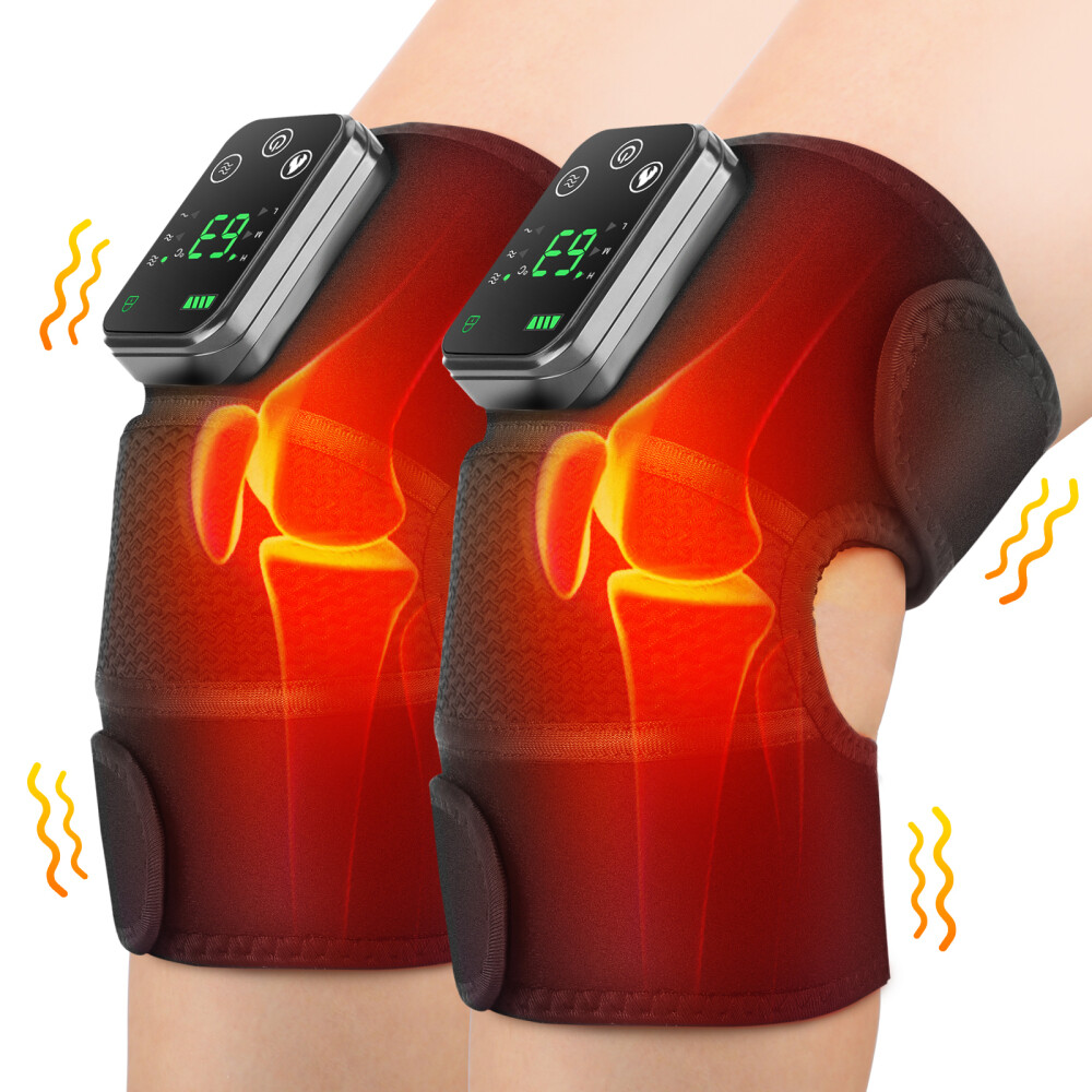 Cordless Knee Massager with Heat Vibration, Heating Pad for Knee Elbow Shoulder