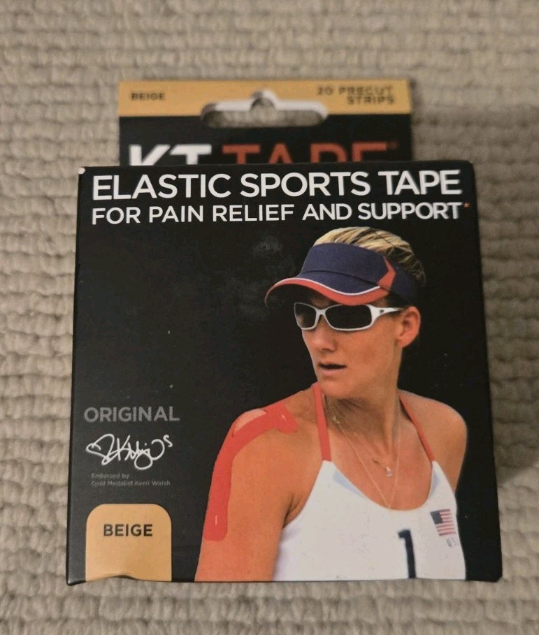 NEW Authentic KT TAPE Cotton Injury Repair Pain Sprains (20) 2″x10″ Strips BEIGE