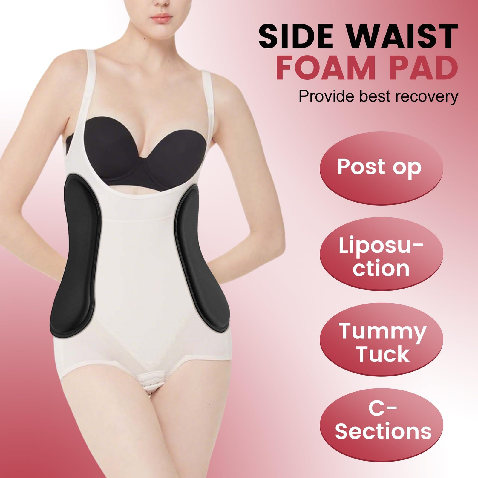 2Pcs Post Surgery Lipo Foams, Abdominal Side Compression Board, 11.8” x 5.5’…