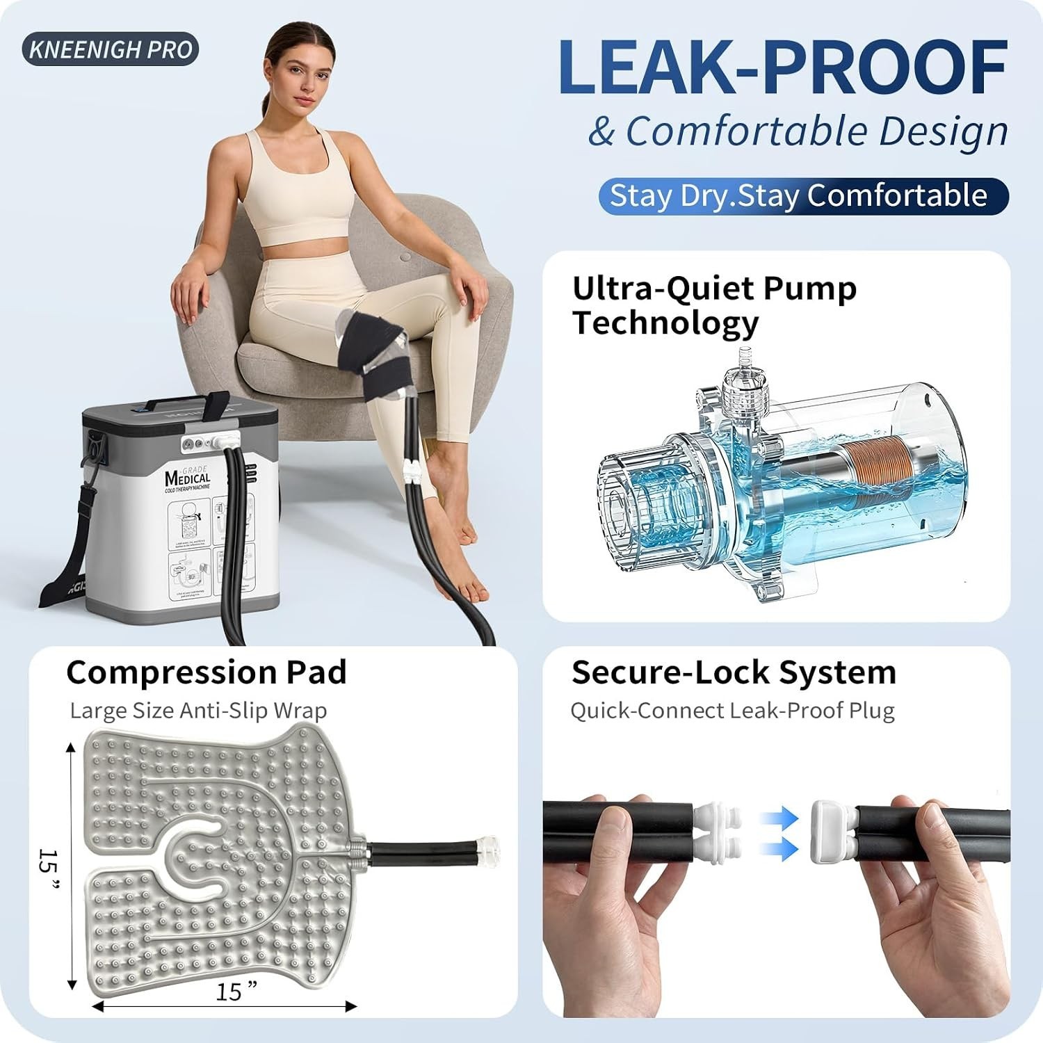 Knee Cold Therapy Machine 12Qt Programmable Ice System Icidrion Mc20