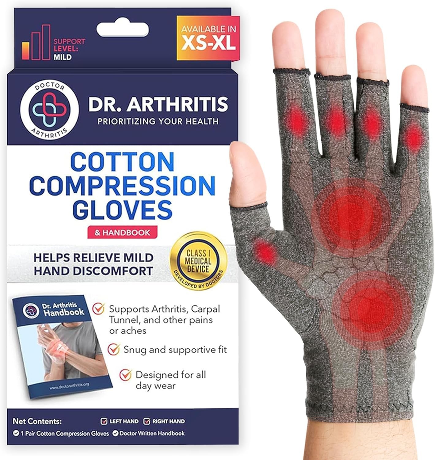 Doctor Developed Compression Gloves for Women and Men, Open-Finger Arthritis …