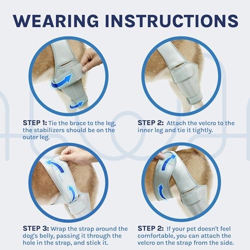 MERRYMILO DOG KNEE BRACE,ACL,CCL,CRUCIATE LIGAMENT, SIZE: S – SILVER