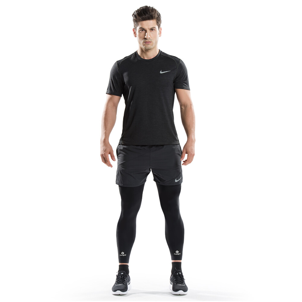 Kuangmi Long Knee Sleeve Compression Shin Guard Brace Support Protector Silk 1X