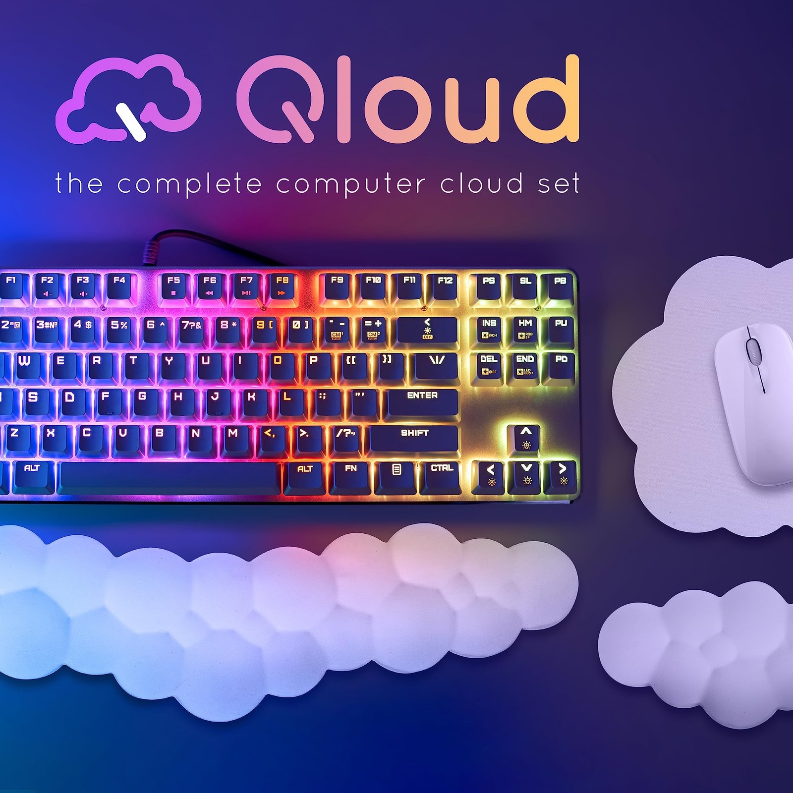Qloud Cloud Wrist Rest Keyboard Wrist Rest for Computer Keyboard Pad, Cloud K…