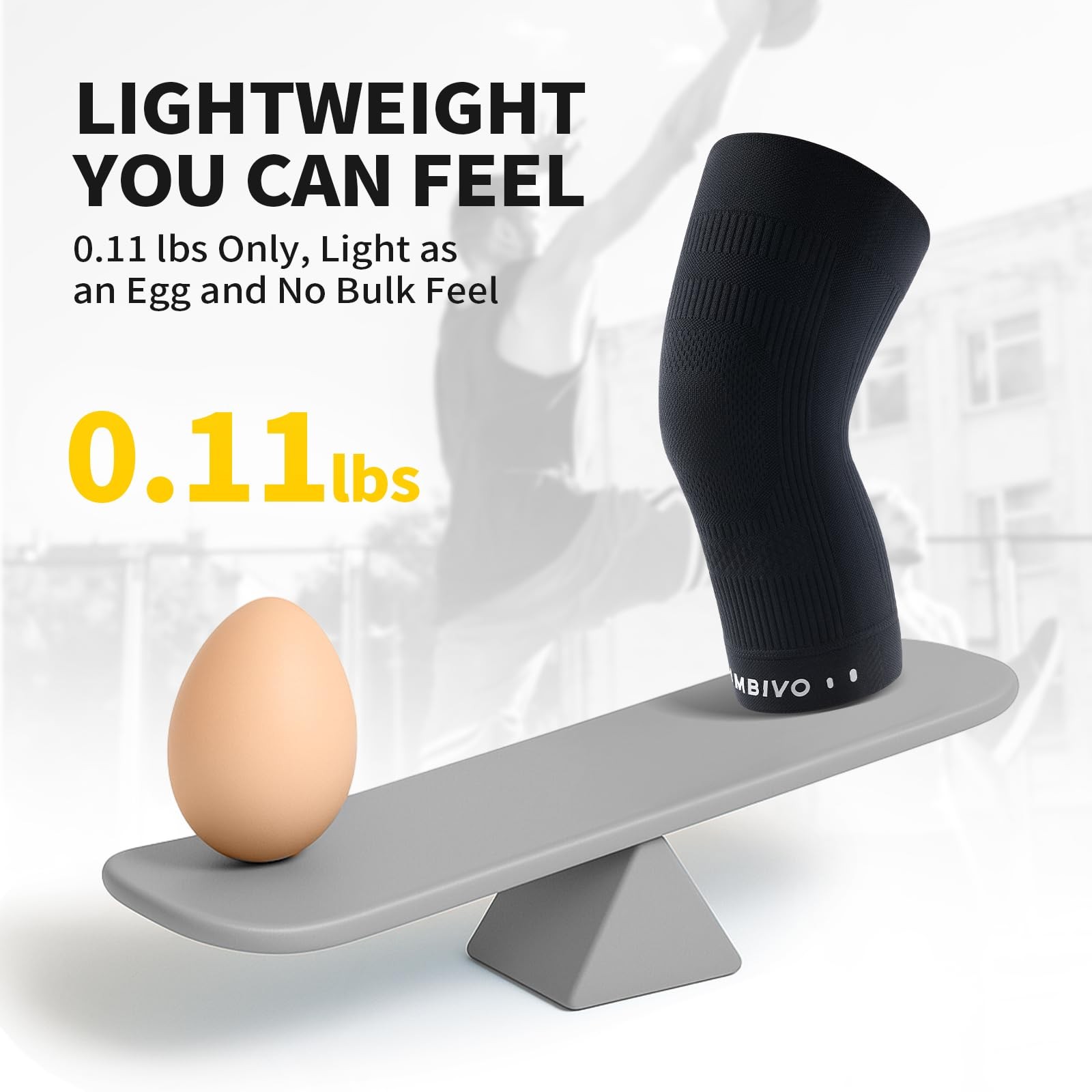 Motion Series Knee Brace for Women and Men (2 Pack), Ultra-Thin Lightweight