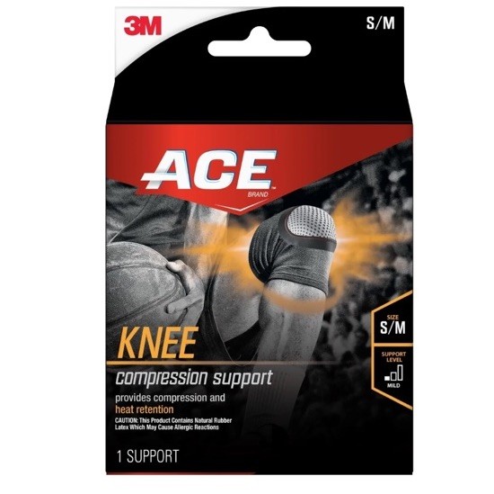 ACE Knee Compression Support: (Black)