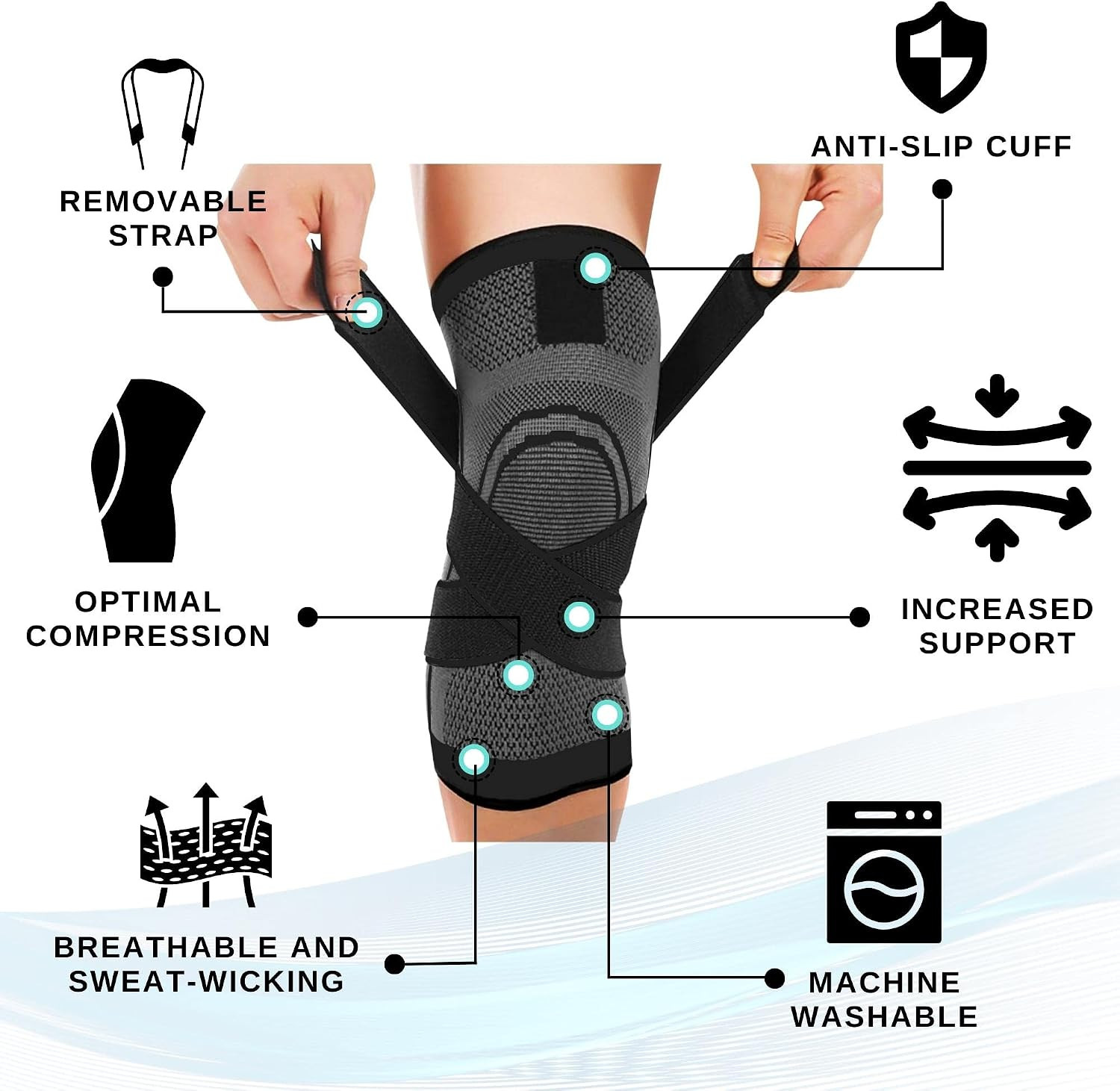 Knee Braces, Knee Sleeve for Men and Women – Knee Compression Sleeve, Knee Pain