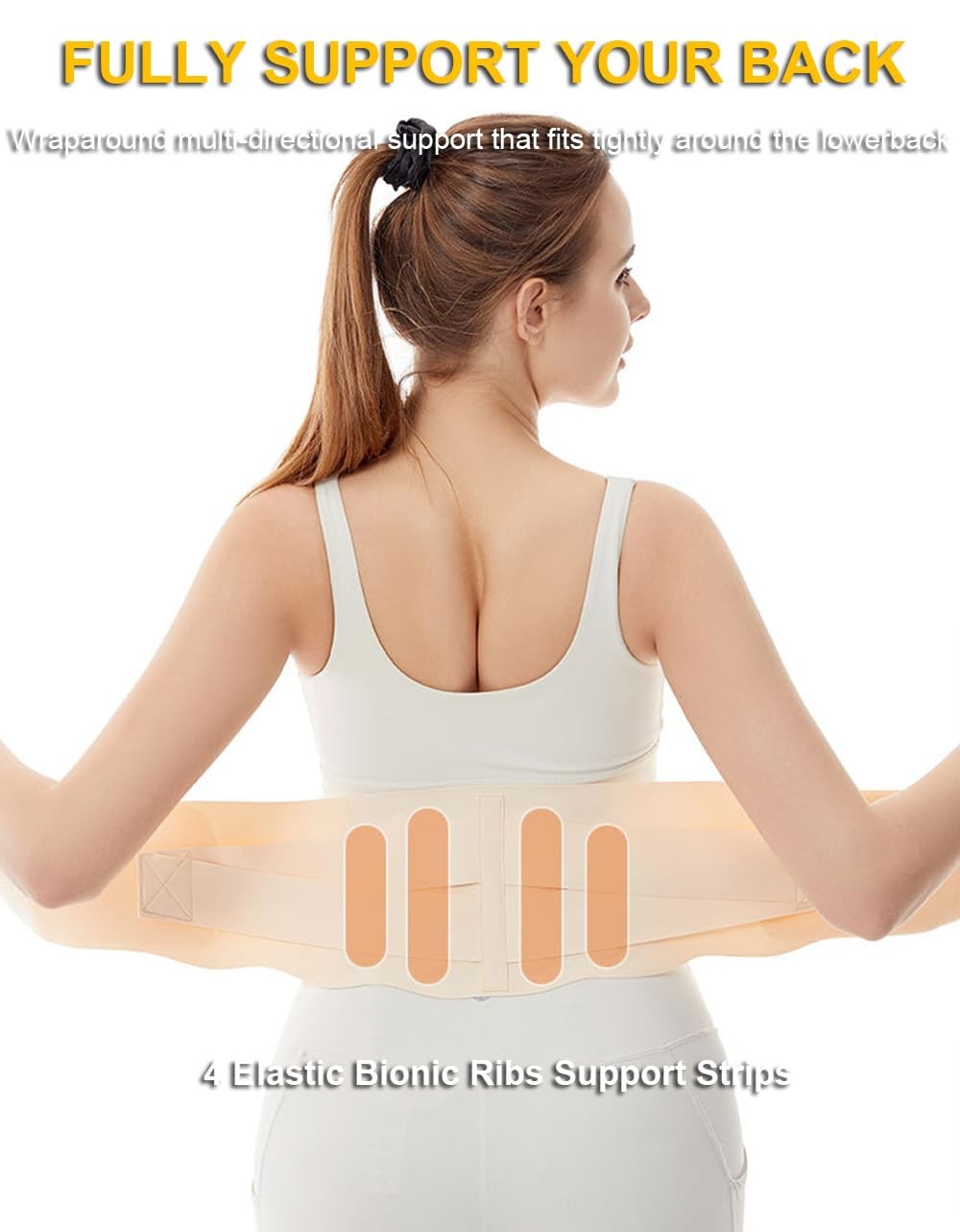 Super Thin Back Brace for Lower Pain Women Men, Lumbar X-Large, Beige