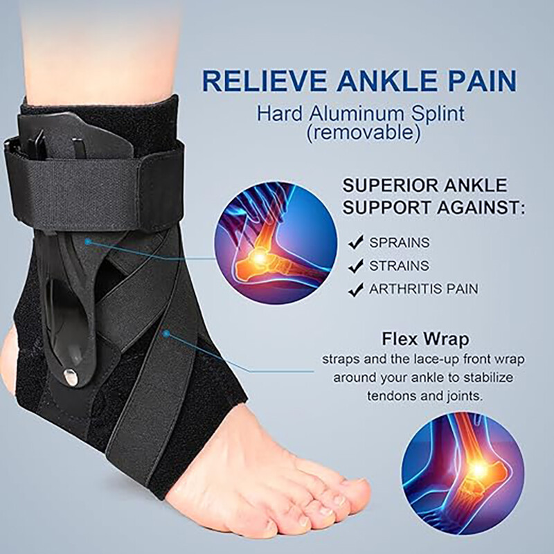 Ankle Brace Support Stabilizer Foot Guard Sprain Pain Relief Drop Foot Strap