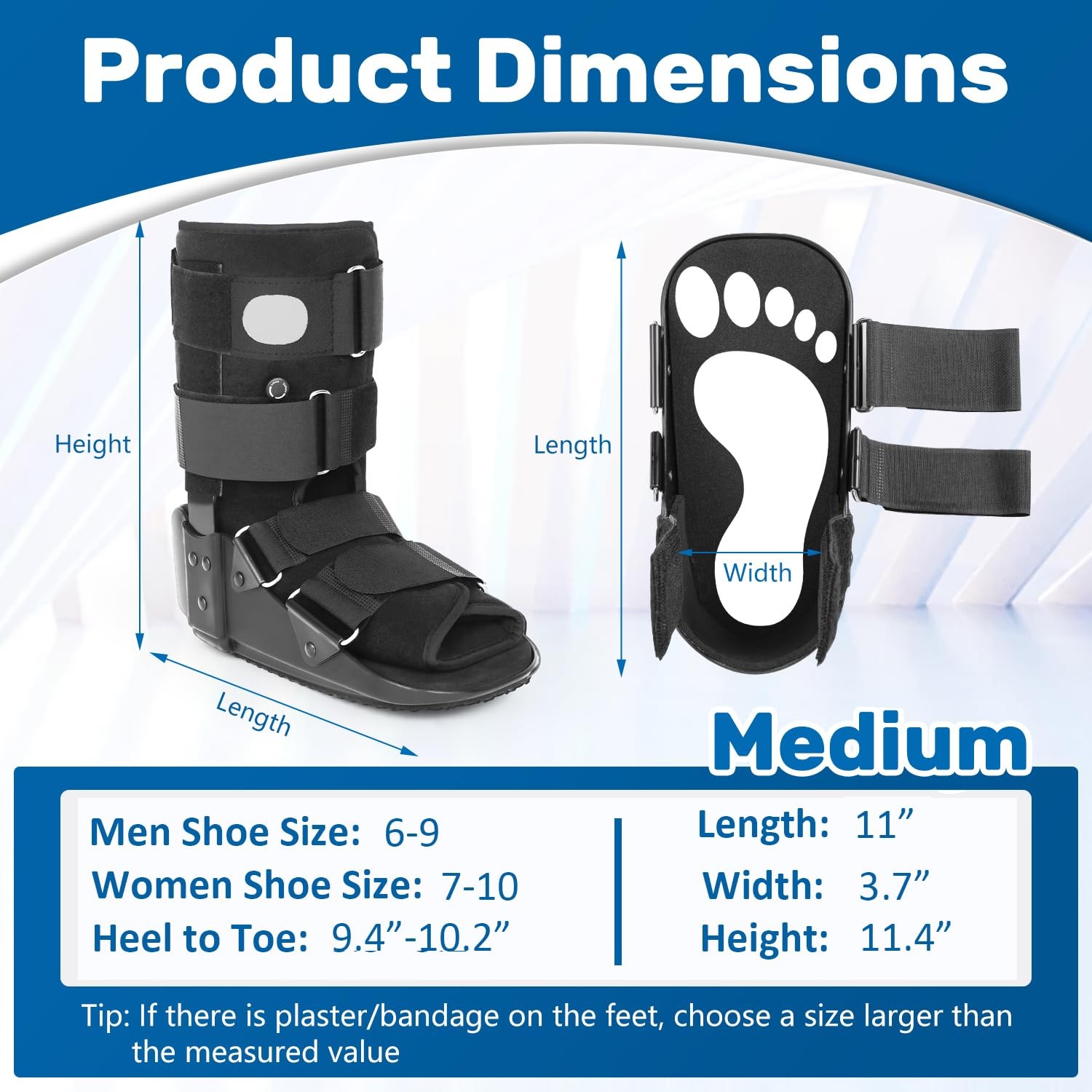 Walking Boot Fracture Boot for Broken Foot, Sprained Ankle-Medium