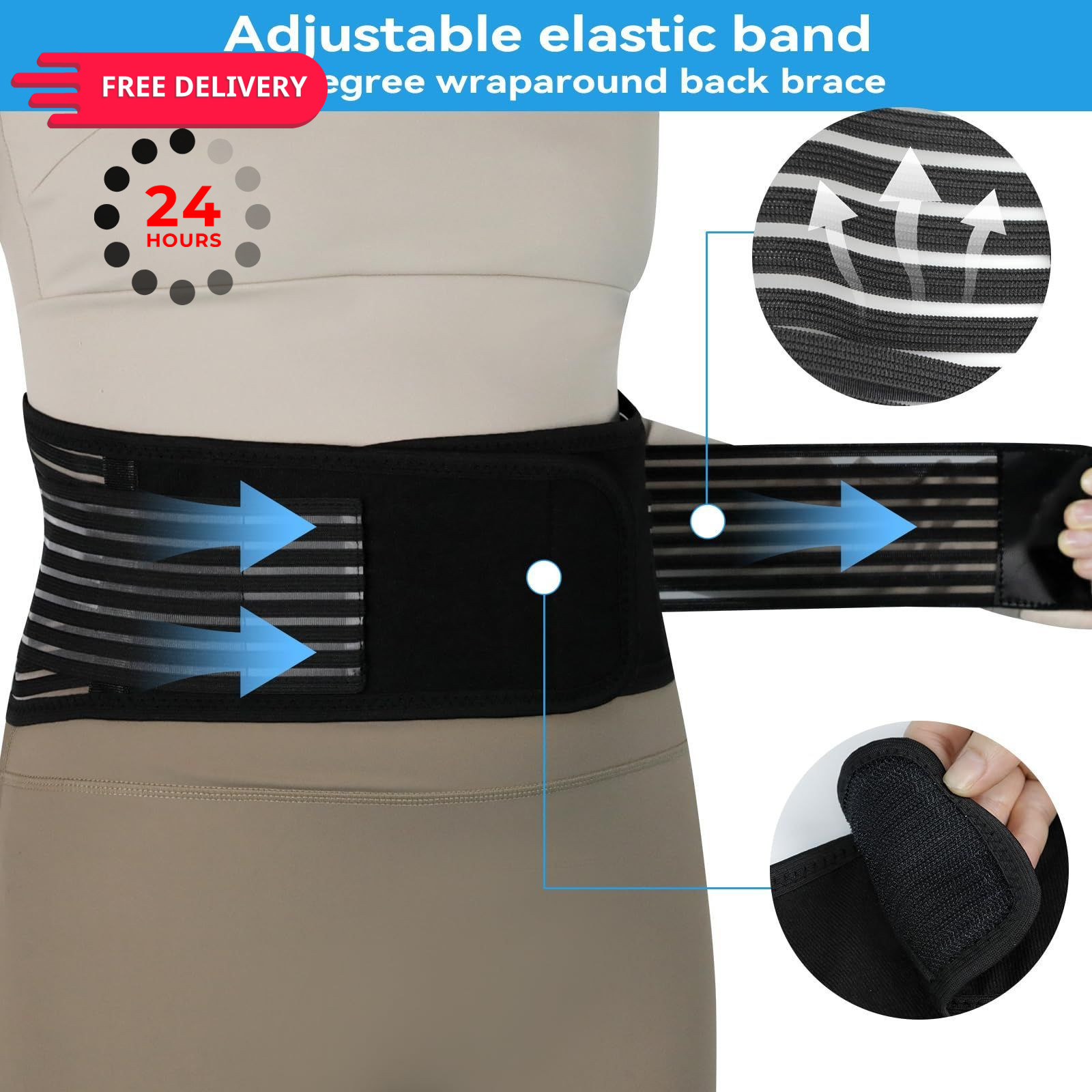 KkaFFe Back Support with Magnet, Tourmaline Magnetic X-Large, Black-1
