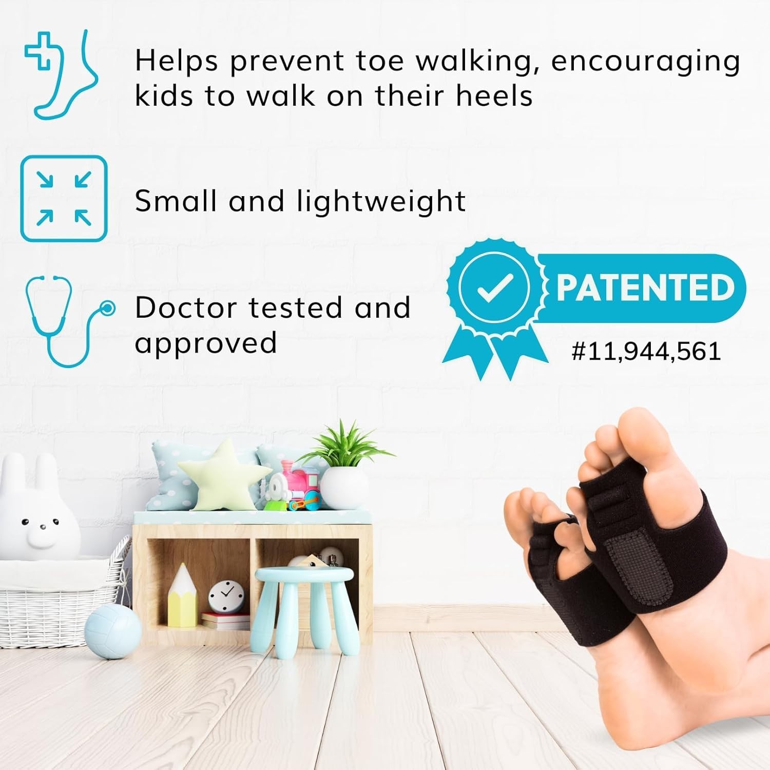 BraceAbility Toe Walking Brace Item #11A05 (Sz S Small, Little Kids 10-12 US)