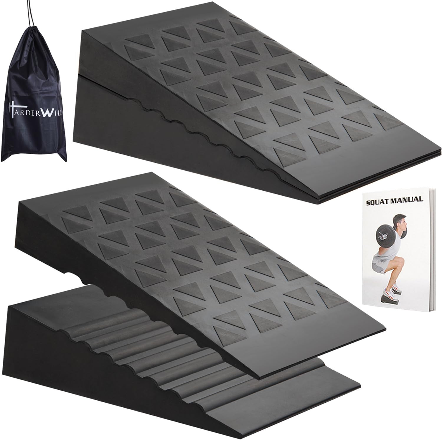 Squat Wedge Height Adjustable Slant Board for Heel Elevated Squats Calf Stretche