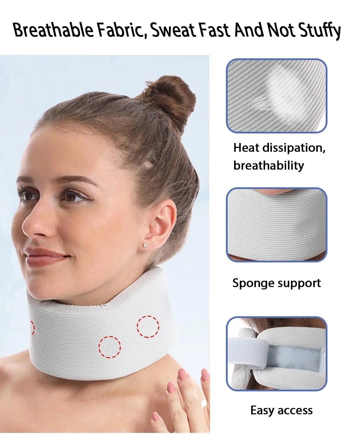 Adjustable Neck Brace Support Wrap Soft Foam Cervical Collar Neck Pain Relief