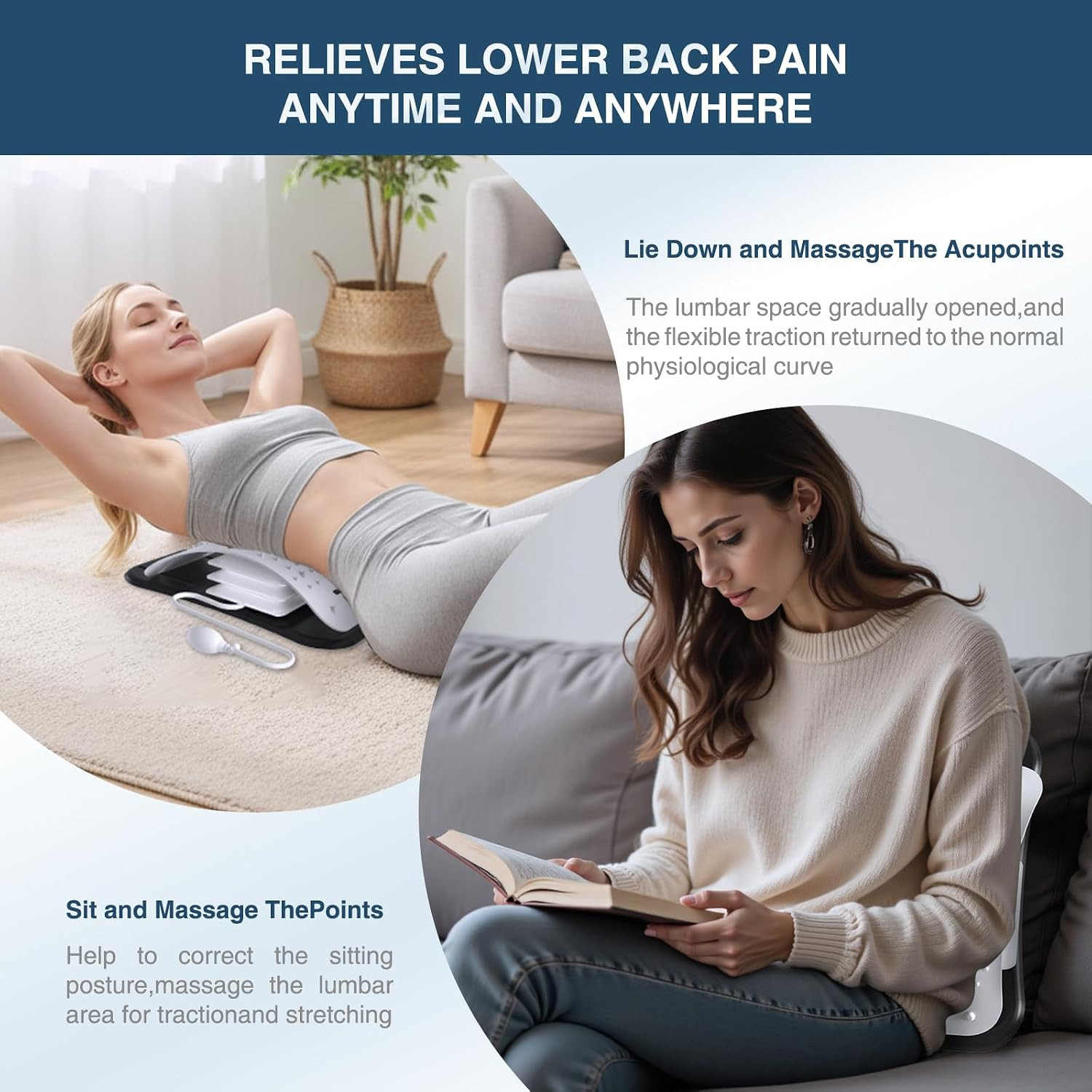 Back Stretcher for Lower Pain Relief,Adjustable Inversion Lumbar Traction Device