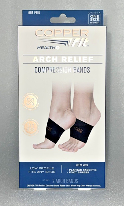 LOT of 5 – Copper Fit Arch Relief & Arch Relief Plus Compression Bands One Size