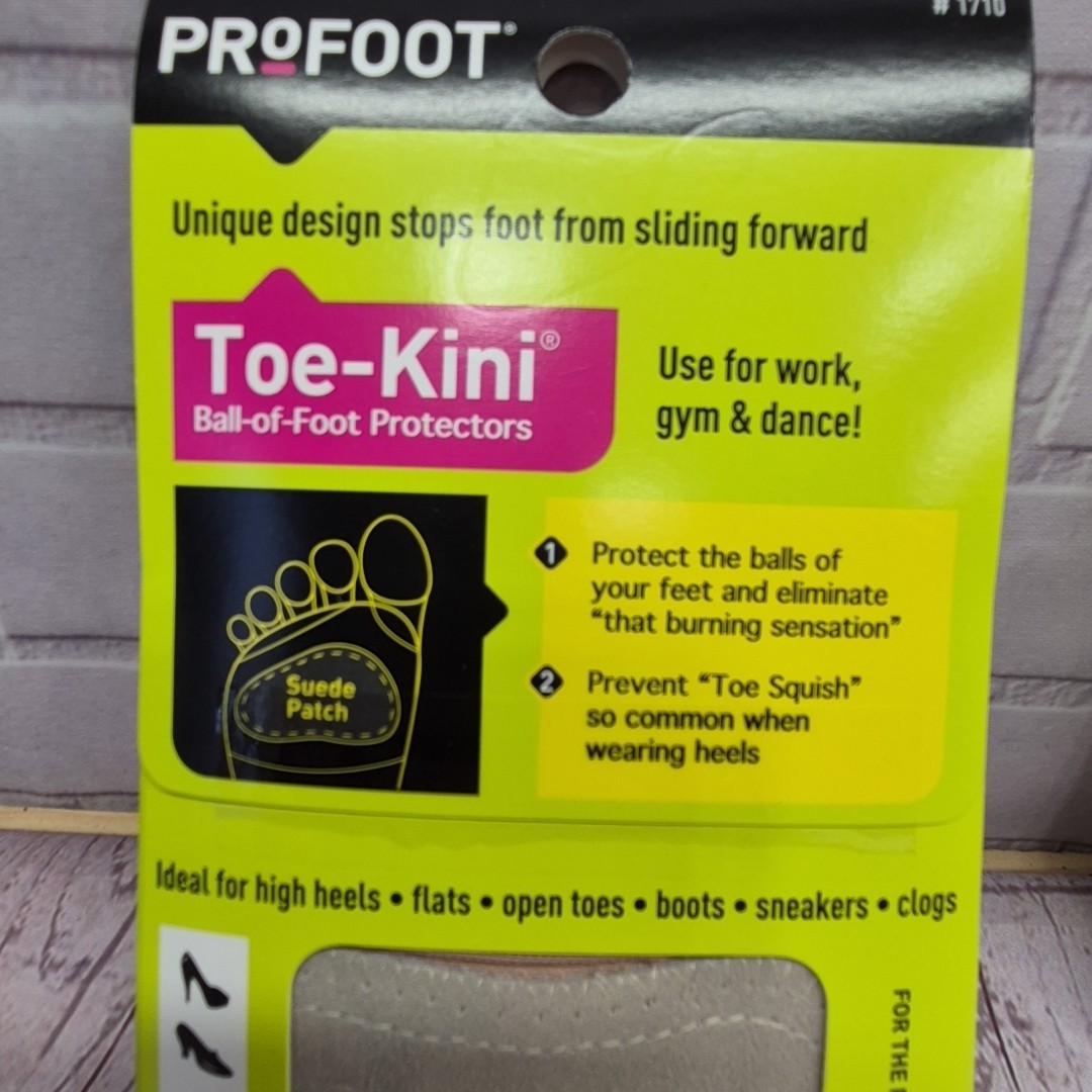 2 PACKS- PROFOOT TOE-KINI BALL OF FOOT PROTECTORS 1 PAIR 5-9 NARROW TO MEDIUM