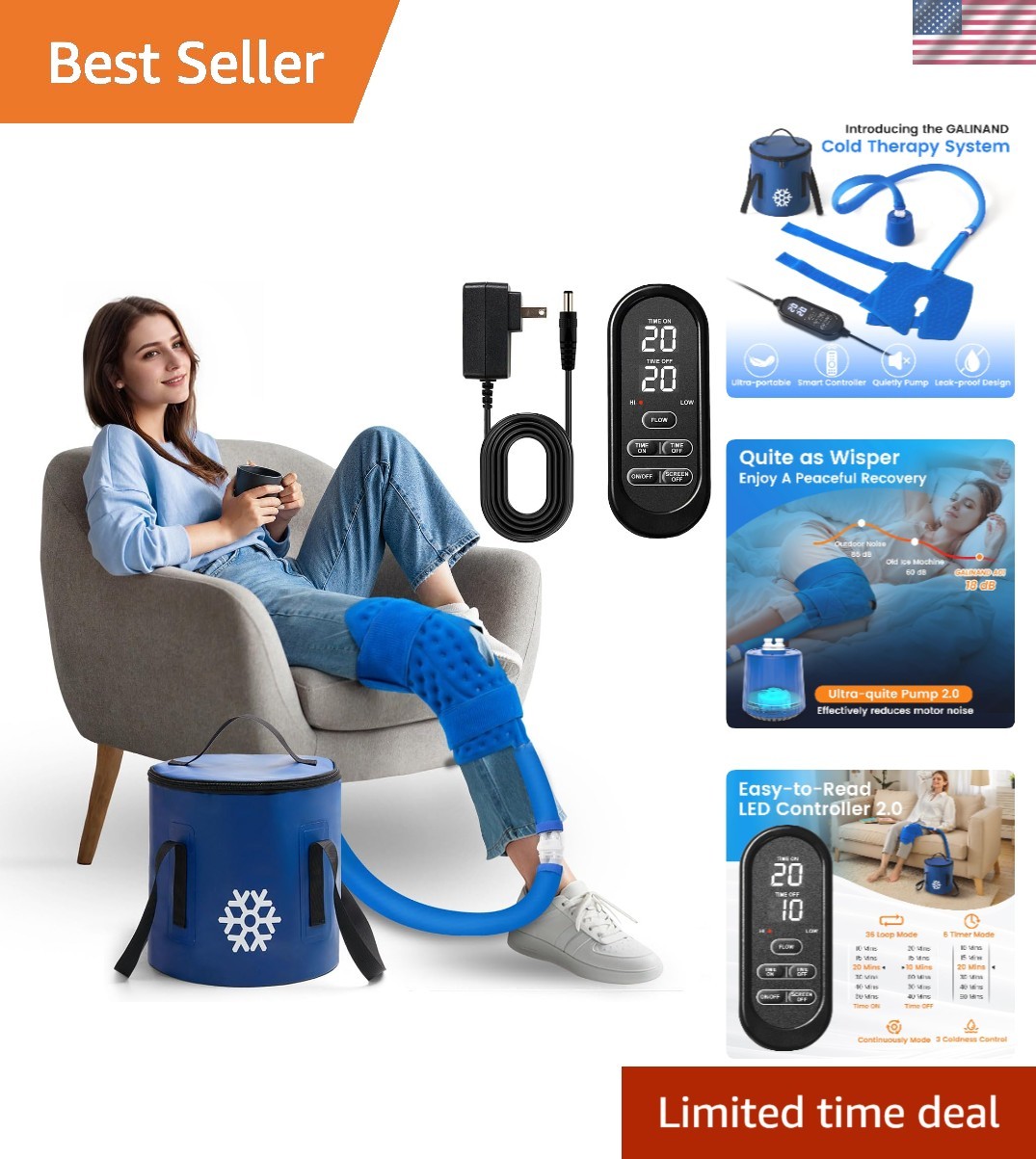 Cold Therapy Machine, Ice Machine for Knee Care After-Surgery, Knee Replaceme…