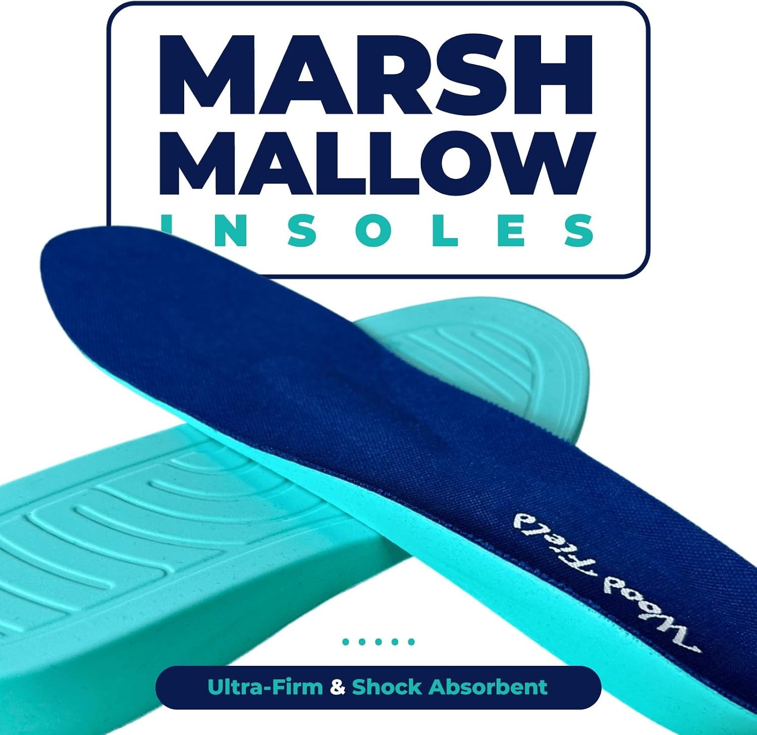 Marshmallow Shock-Absorbing Insoles – Ultra-Firm, 3D Arch Support, Soft and