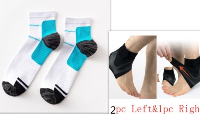 Ankle Support Brace Compression Stabilization Sleeve Black M 2pcs Left Right
