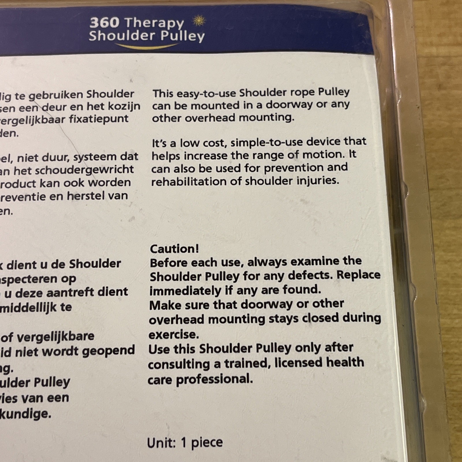 360 Therapy Over the Door Shoulder Pulley for Physical Therapy – NEW – SEALED