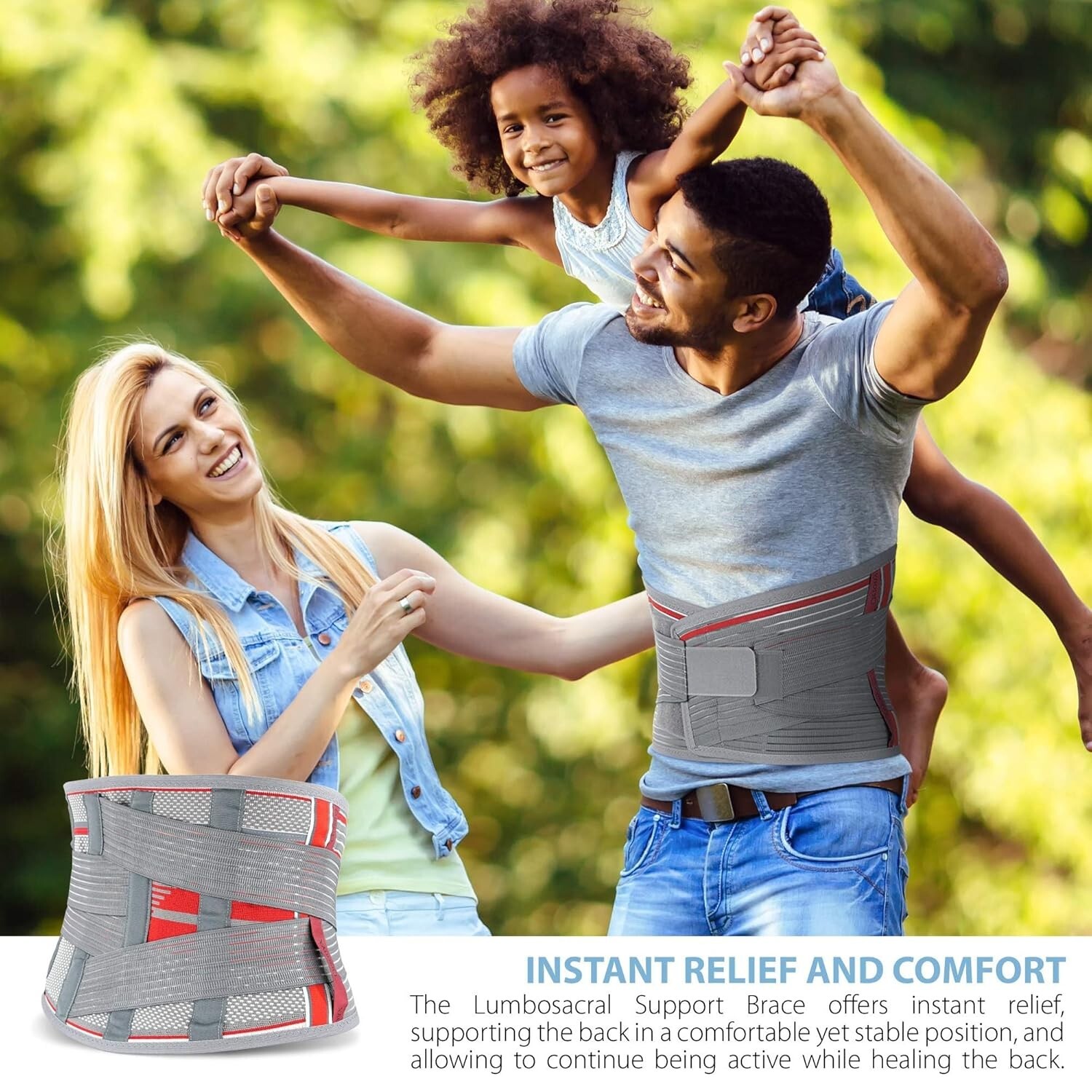 Breathable Lumbosacral Back Support Brace – Slim Design for Lower Back Relief