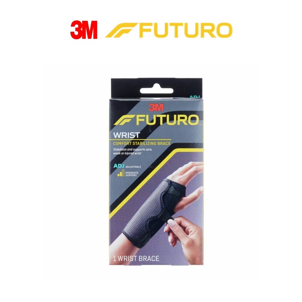 3M Futuro Adjustable Wrist Stabilizing Brace – Everyday Support, Black, 1ct