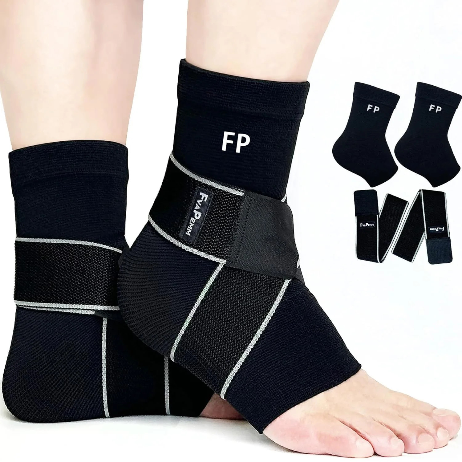 Ankle Support Brace for Women Men, 1 Pair Achilles Tendonitis Brace for Plantar