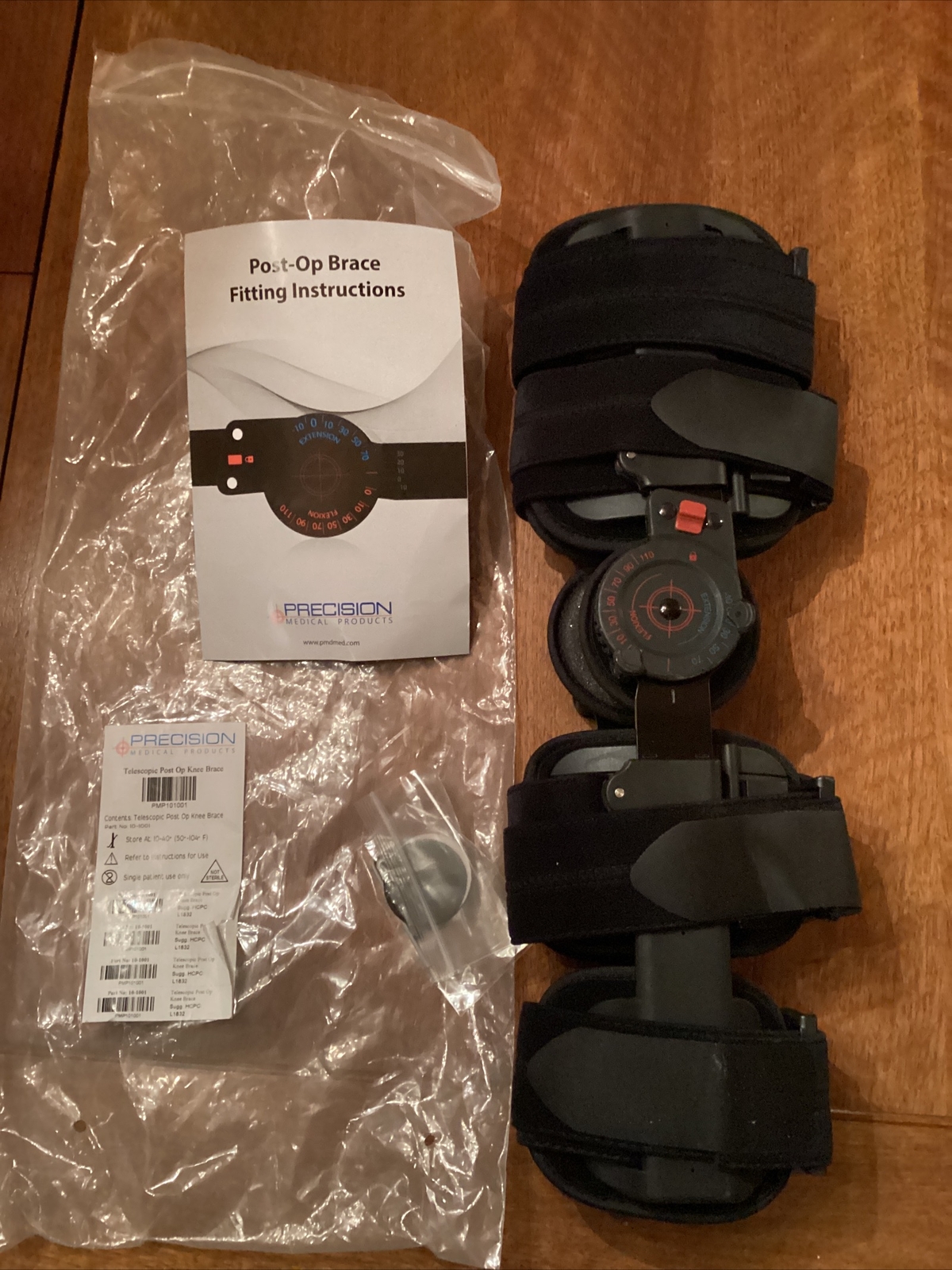 new Precision Medical Products Telescopic Post Op Knee Brace 10-1001