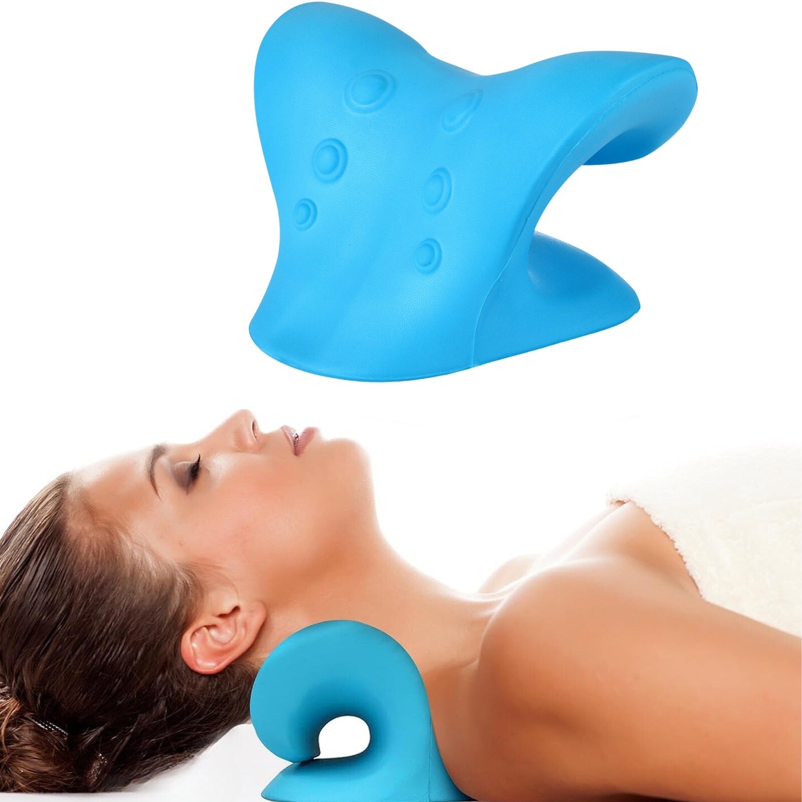 Neck and Shoulder Relaxer|Spine Alignment|Chiropractic Pillow|Massage Pillow|TMJ