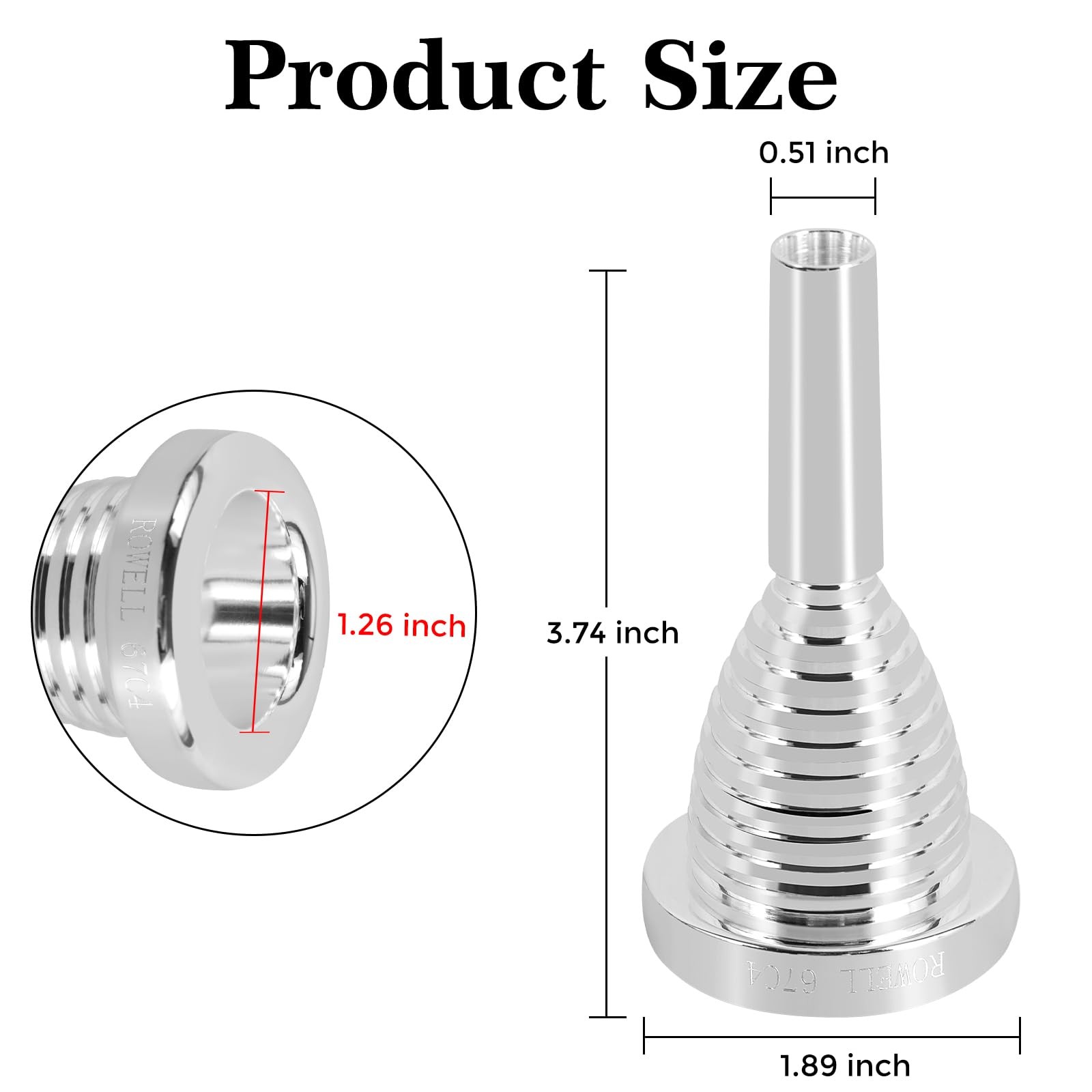 Tuba Mouthpiece 67C4 Tuba Mouthpieces Brass Tuba Mouthpiece Sliver Plated Tuba M