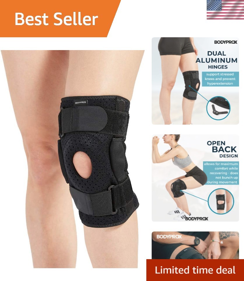 Lightweight Open Patella Knee Brace for Swollen ACL & Ligament Recovery – Large