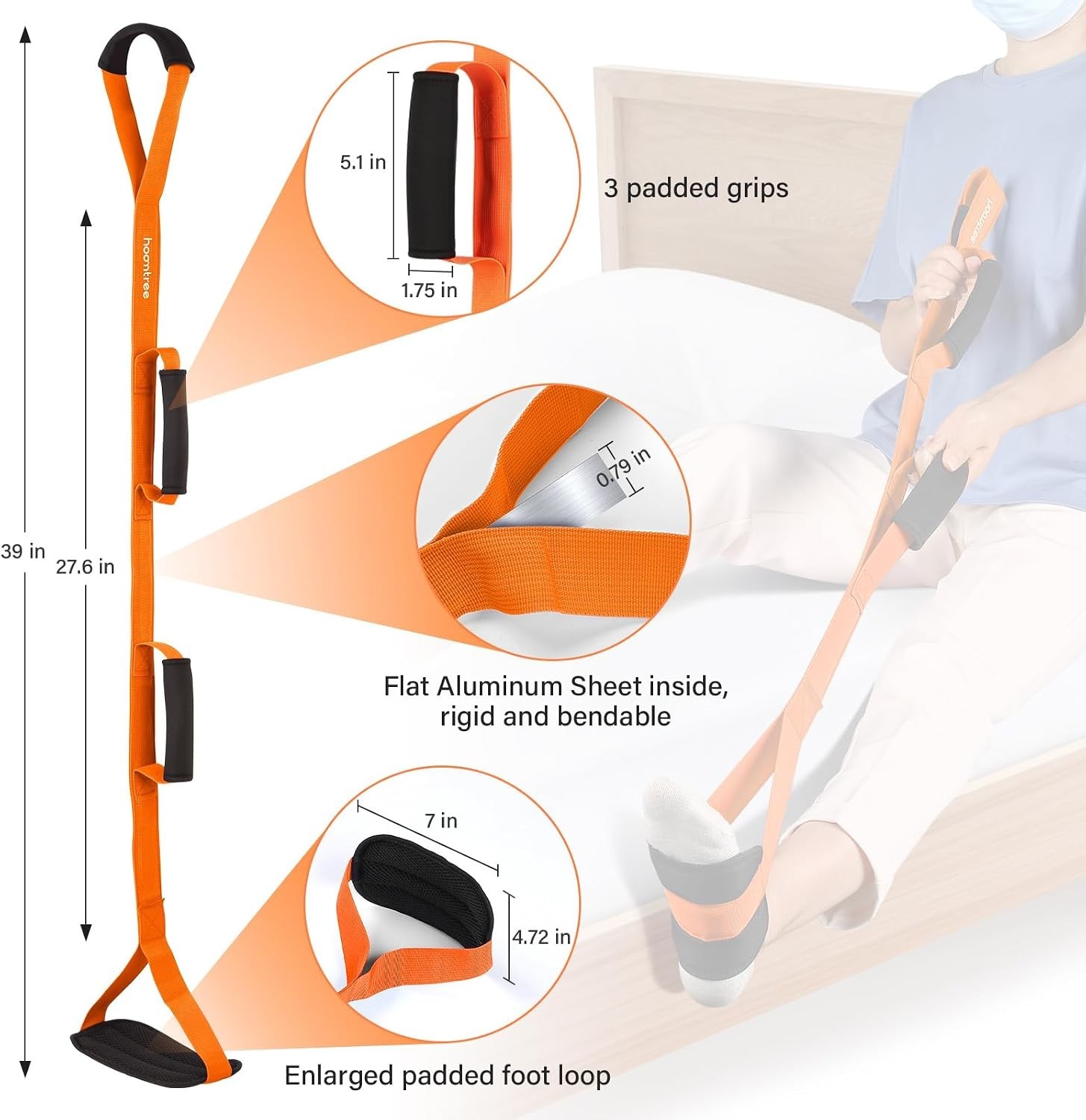 Durable Lightweight Leg Lifter with Padded Grip – Ideal for Recovery and Therapy