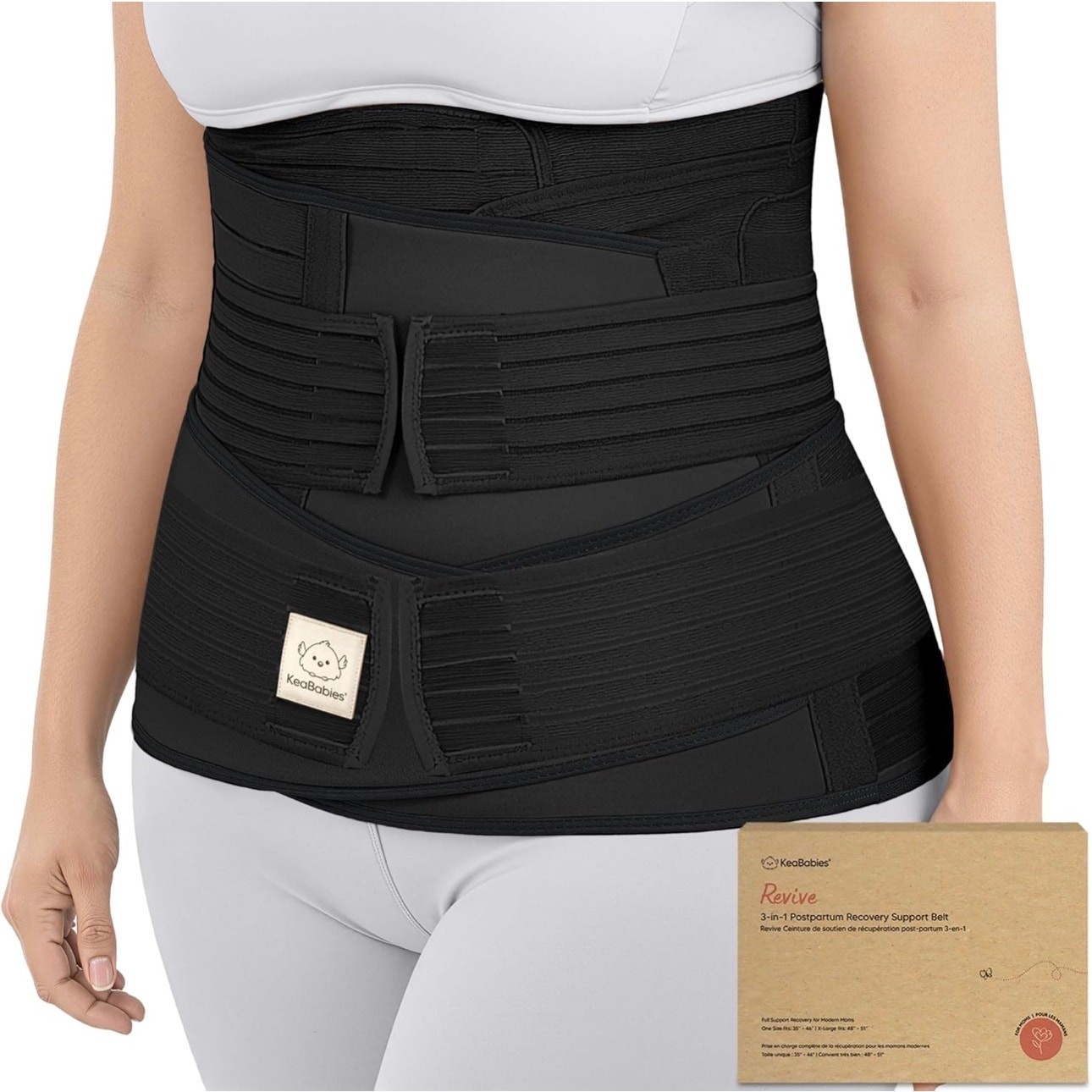 KeaBabies Revive 3-in-1 Postpartum Recovery Belt Belly Band Shapewear Size M/L