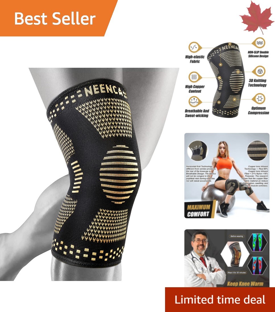 Pro Copper Knee Sleeves – Precision Pain Relief and Arthritis Support – XX-Large