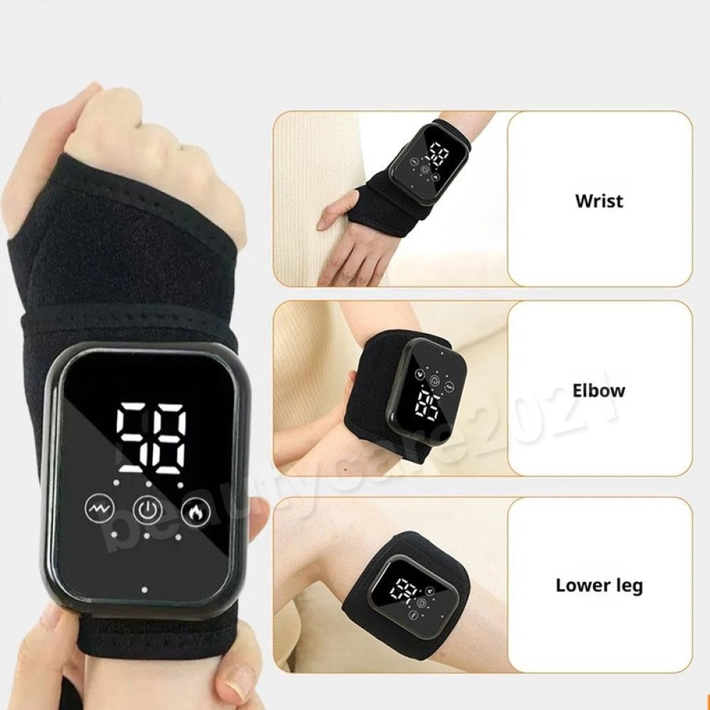 Cordless Hand Wrist Massager Pain Relief with 3 Heat Levels & 3 Vibration Modes