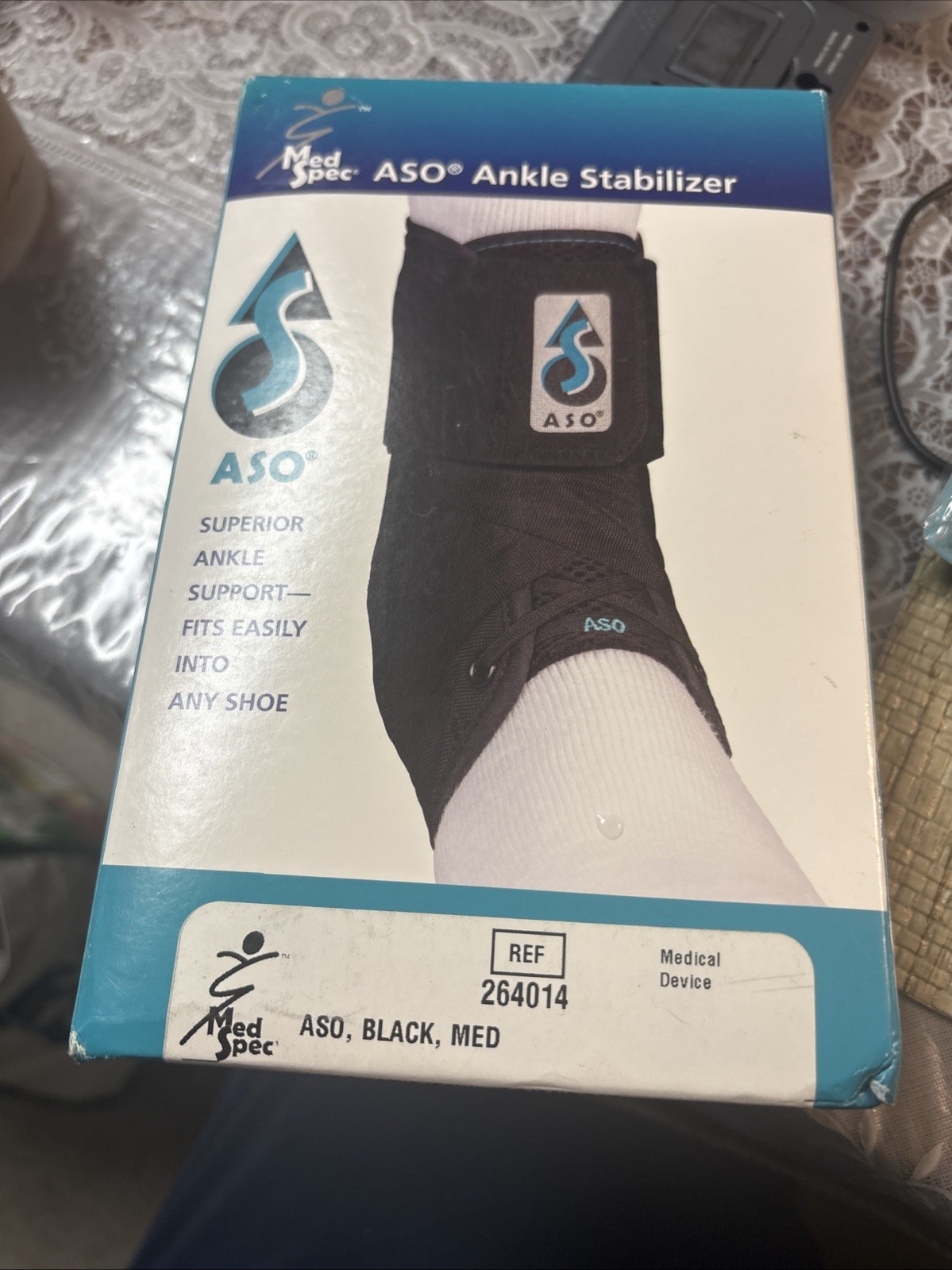 Med Spec 264012 Large Size ASO Ankle Stabilizer / Brace Support- Black