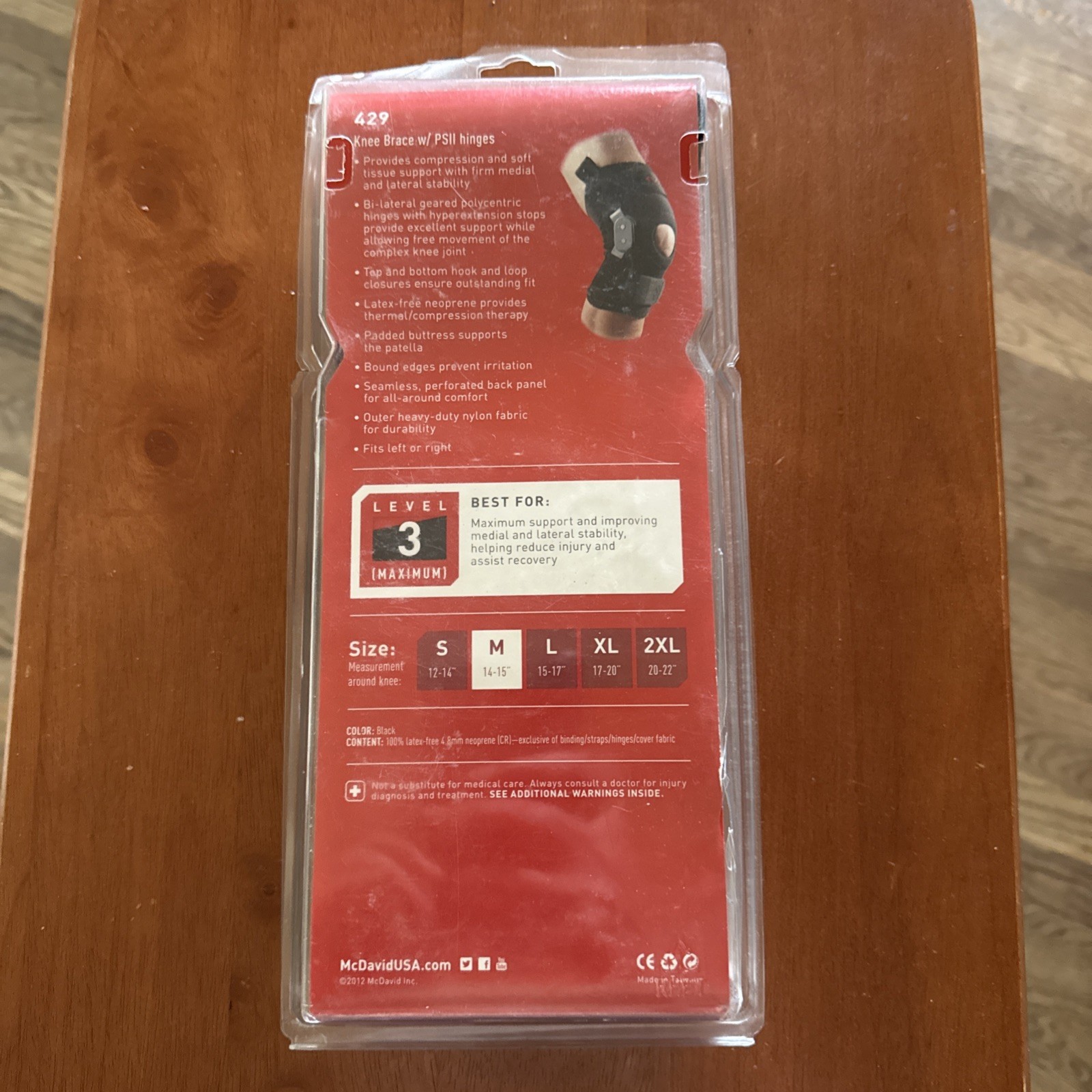 McDavid Level 3 429 Knee Brace with Polycentric Hinges Size Medium New Neoprene