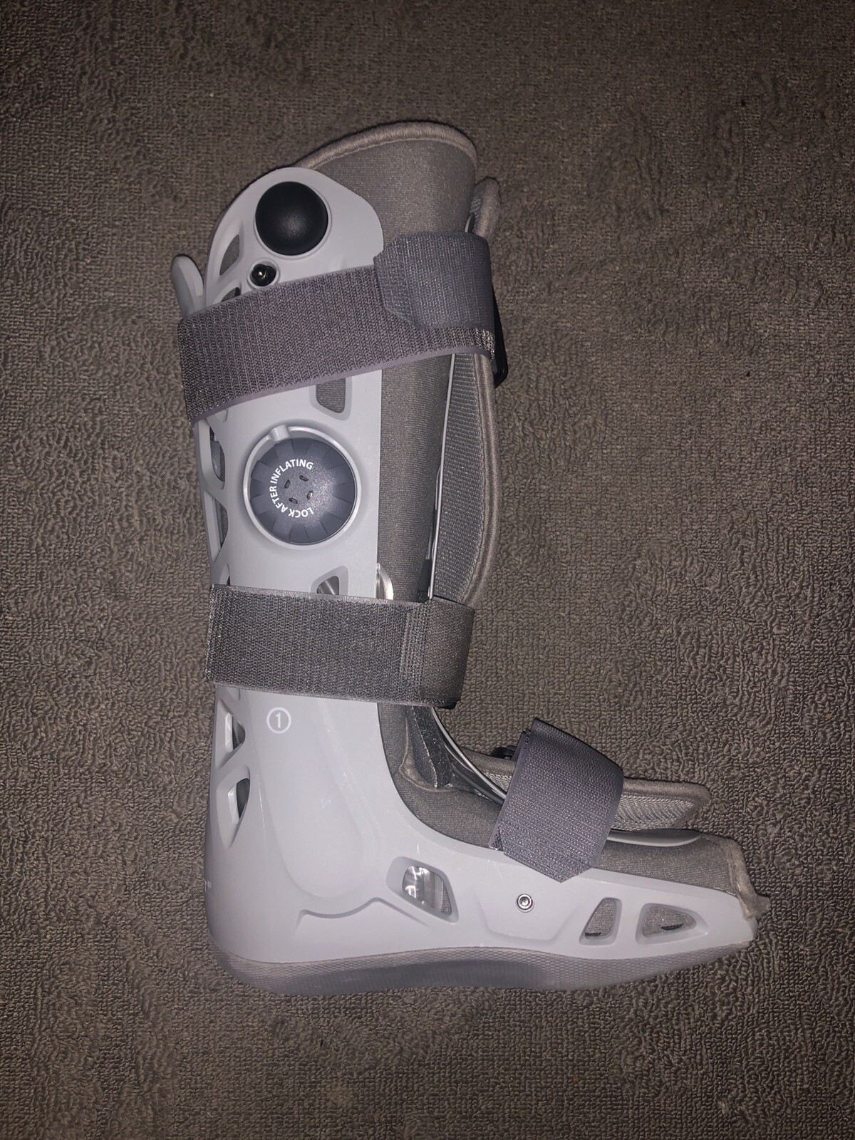 Aircast Boot Adult Medium Gray Foam Walker Brace Walking Inflator Deflator