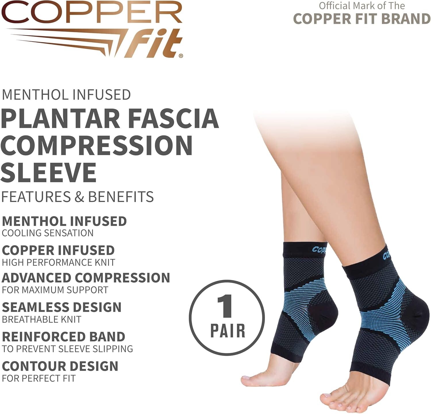 Advanced Compression Foot Sleeves for Fast Plantar Recovery – Menthol Included