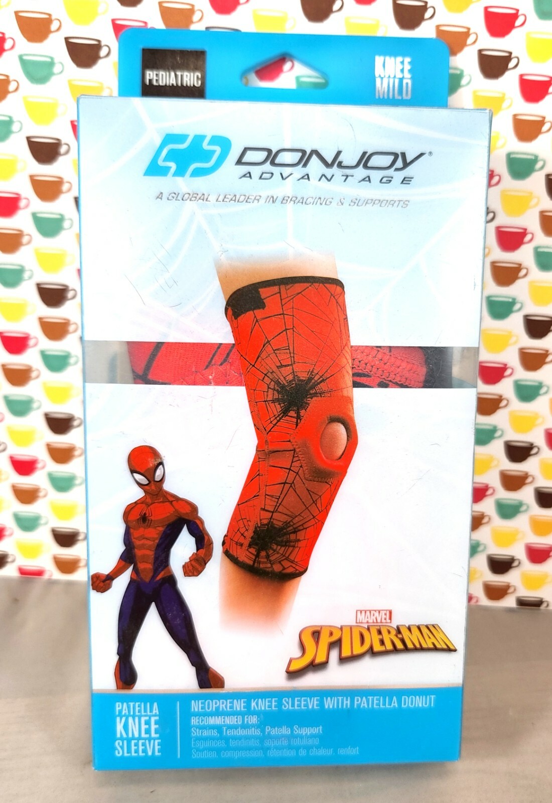 SPIDERMAN -DONJOY ADVANTAGE KNEE SLEEVE WITH PATELLA Donut-PEDIATRIC