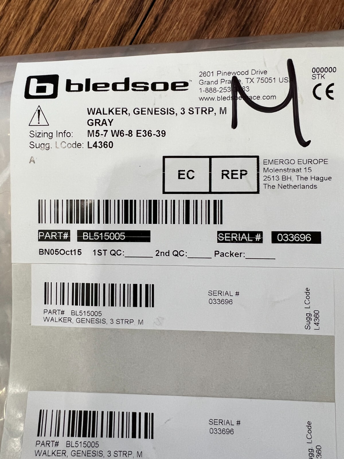 BLEDSOE LO-TOP BOOT WALKER AIR SIZE MEDIUM UNISEX L4360- Used