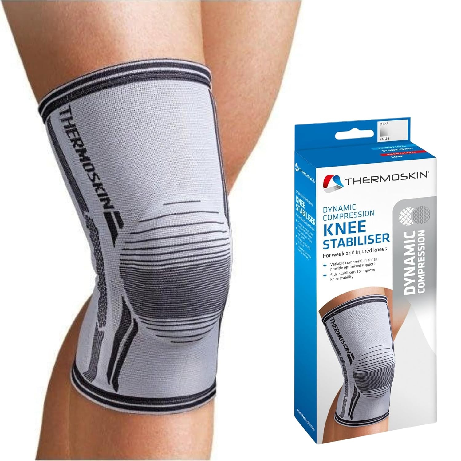 Thermoskin Dynamic Compression Knee Stabilizer (Small) For Weak And injured Knee