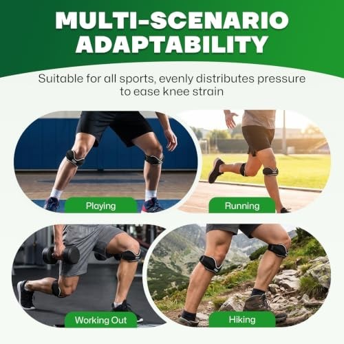 Patellar Tendon Support Strap, Adjustable Non-Slip Knee Brace for Pain