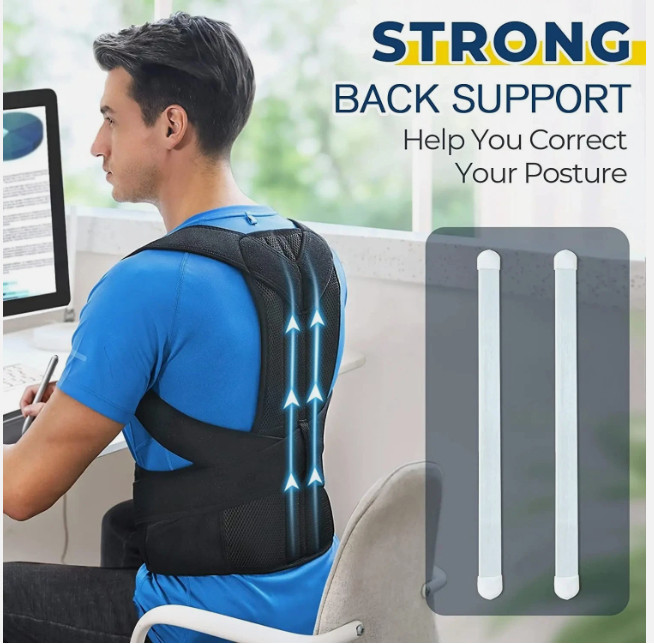 Adjustable Posture Corrector Low Back Support Shoulder Brace Belt for Men Wo