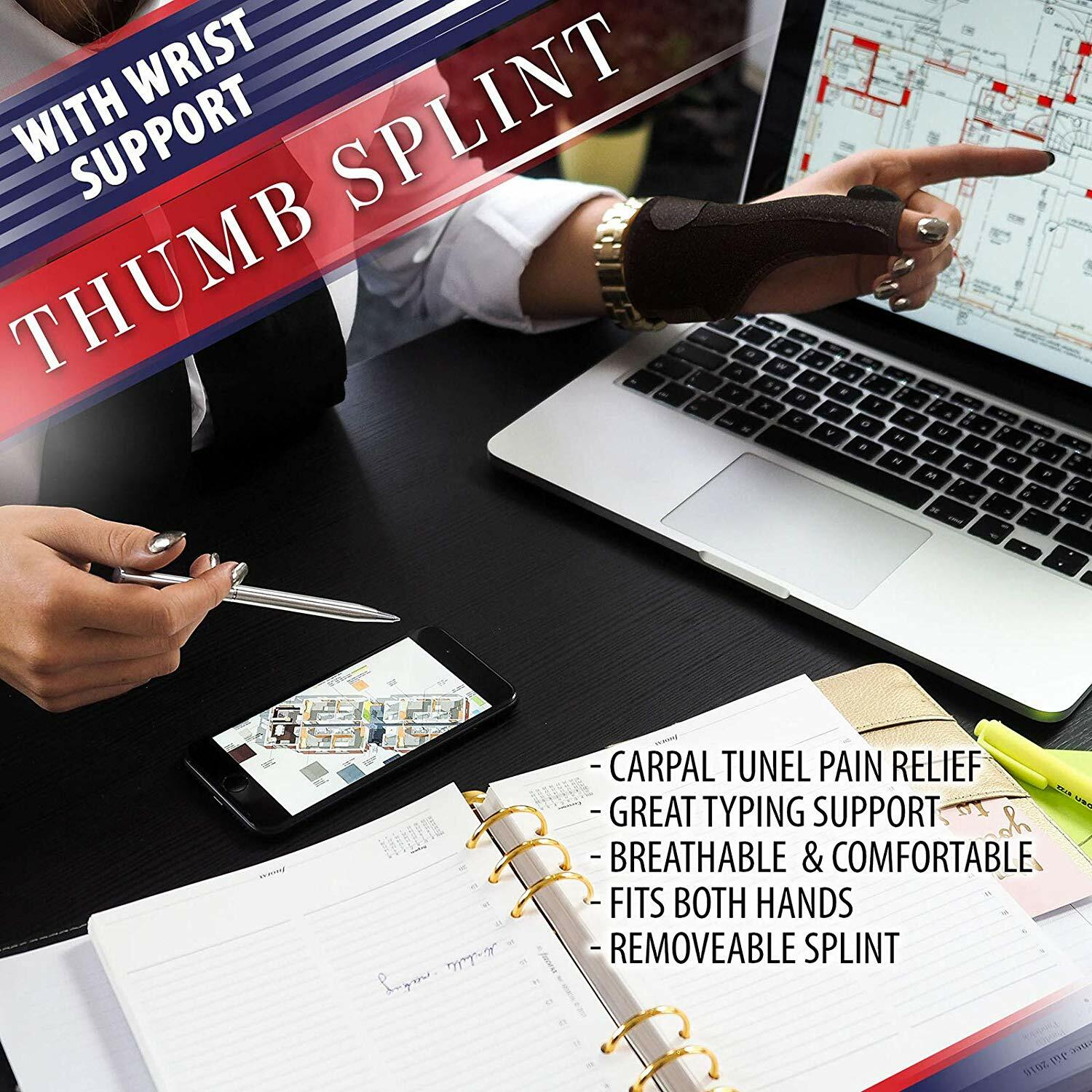 Thumb Wrist Hand Brace Carpal Tunnel Support Splint Fit Arthritis Sprain Pain DS