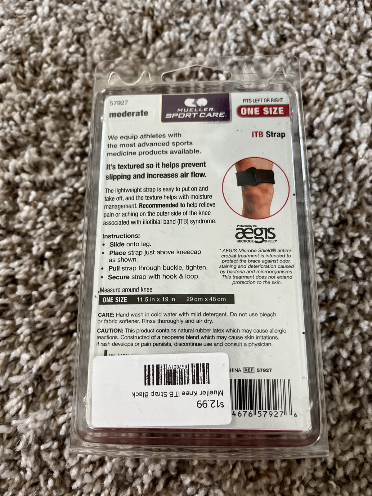 Mueller ITB 1 Knee Strap MODERATE SUPPORT One Size Black NEW Fits Left Or Right