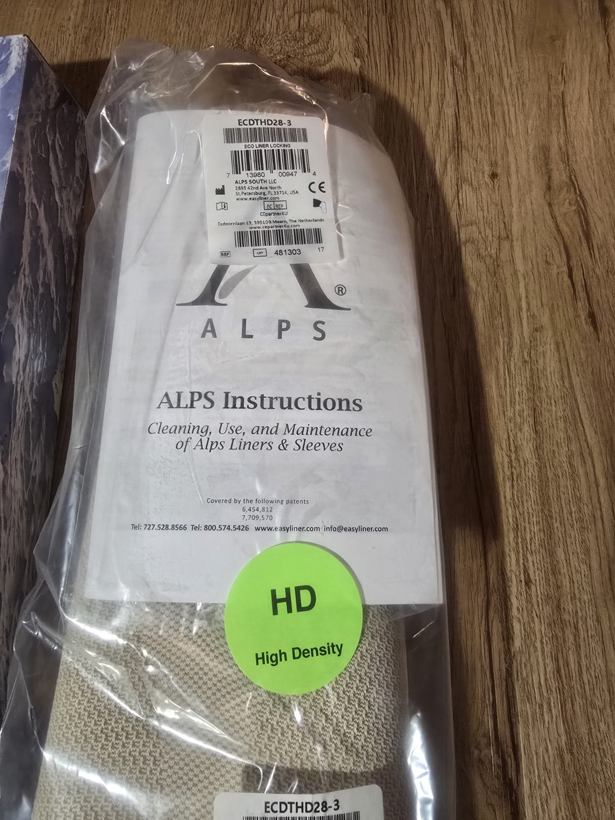 ALPS ECO Liner Locking ECDTHD28-3 Size 28 HD Gel Prosthetic Liner New