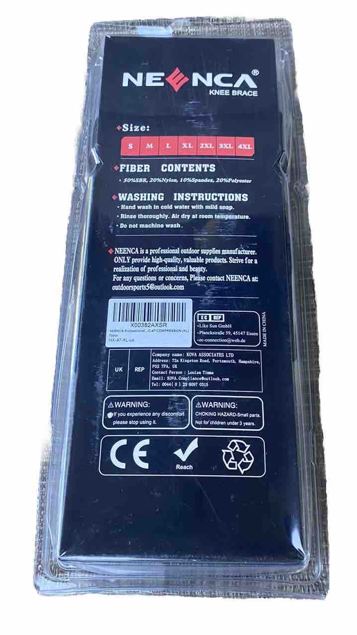 NEENCA Professional Compression Knee Brace for Pain Adjustable Size XL New