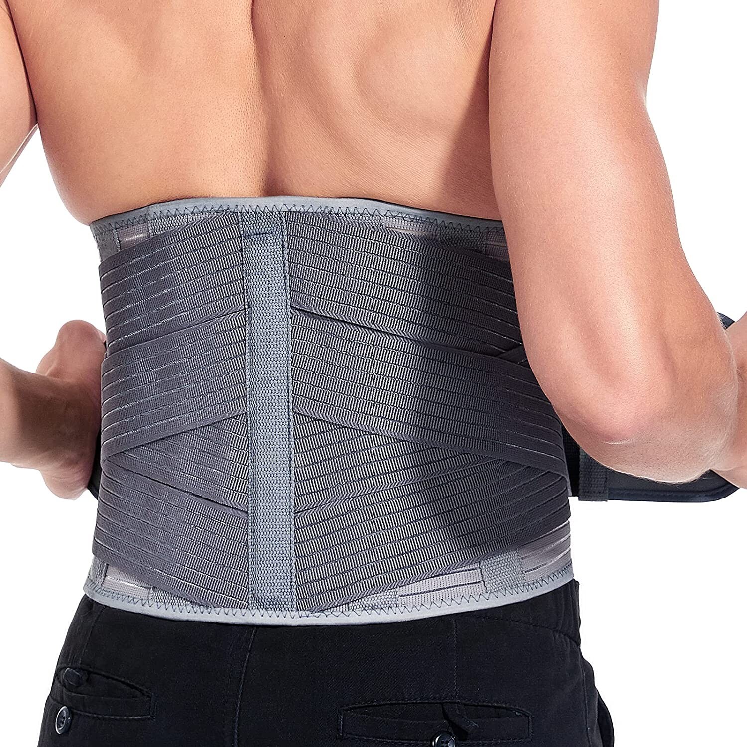 Back Brace by KDD for Men and Women – Adjustable Back Support Belt with 10 Stays